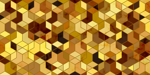 Geometric pattern luxury golden background with polygonal shape and marble texture