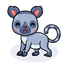 Cute happy little lemur cartoon