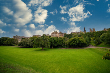 Fototapeta na wymiar Princes Street Gardens, beautiful park in Edinburgh