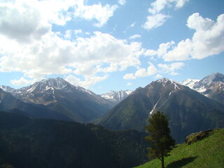 landscape with sky and mountains
