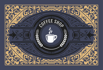 Vector, Coffee Shop label for cafe business