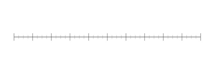 blank line plot, worksheet or template with fraction segments, graph for fraction measurements and data interpretation. from 0  to 10
 - obrazy, fototapety, plakaty