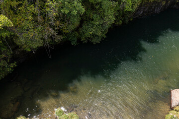 Vista aérea da Cachoeira do Rei da Prata na Chapada dos Veadeiros, Tocantins