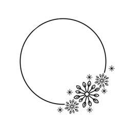 Snowflakes frame , white background, Christmas design collection. Vector illustration, merry christmas flake framework Festive drawing.