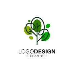 abstract leaf and branch logo design