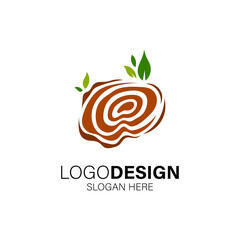 wood fiber and tree logo design