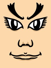 cute face man cartoon background