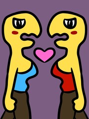 cute monster cartoon on purple background