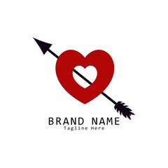 Love arrow logo. Love logo. Vector illustration design for business logo, valentine's day celebration, icon, template