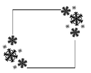Snowflakes frame , white background, Christmas design collection. Vector illustration, merry christmas flake framework Festive drawing.