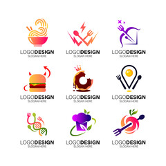 food logo collection for culinary business