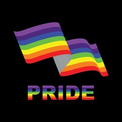 Vector image of a LGBTQ+ flag on a black background. Pride symbol.