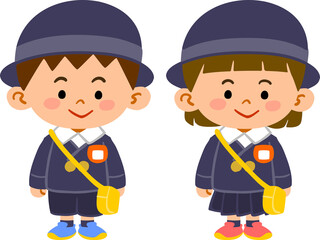 幼稚園児の男の子と女の子のイラスト
