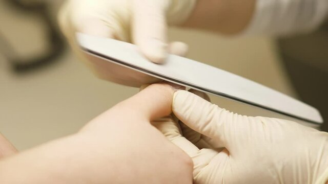 Professional nail files in a beauty salon