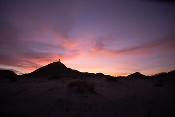 Naklejka premium sunset over the mountains