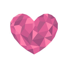 diamond heart illustration. can be used for logos, icons and symbols. valentines day. vector set. 