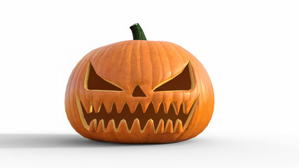 halloween pumpkin smiling 3d rendering
