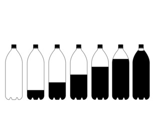 水のペットボトル　分量　ベクターイラスト