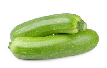 Ripe isolated zucchini on a white background. Fresh vegetables.