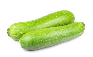 Ripe isolated zucchini on a white background. Fresh vegetables.