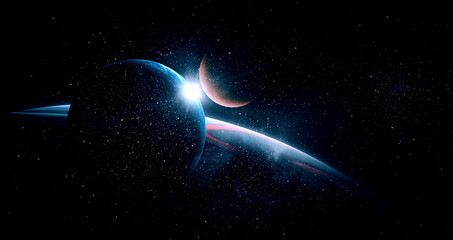Image of outer space. . Mixed media