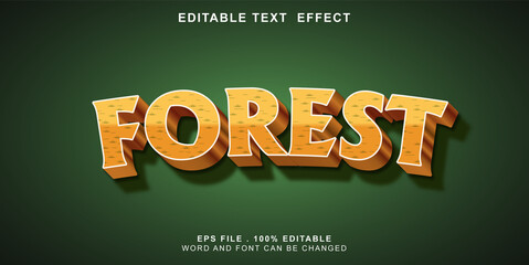 text effect editable forest