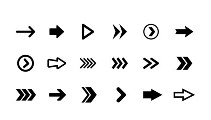 Arrow icon collection. Set of vector arrows.