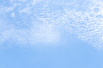 Clear blue color sky with white cloud background
