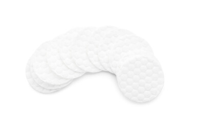 New clean cotton pads on white background