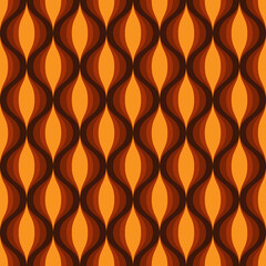 Abstract geometric seamless pattern. Curved shapes of brown and orange. Halloween design