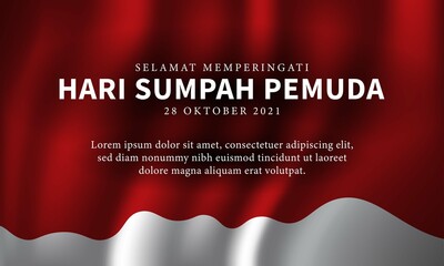 Indonesia Youth Pledge Day Background. Vector Illustration.