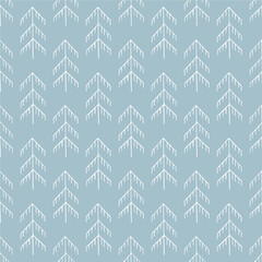 Christmas trees seamless pattern hand drawn doodle. vector, scandinavian, nordic, minimalism. textiles, wrapping paper, wallpaper. winter, forest, christmas.