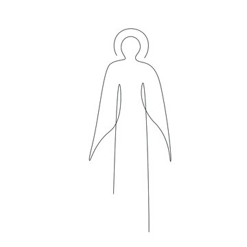 Christmas angel on white background, vector illustration