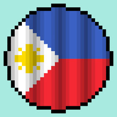 Philippines Flag Flapping in Circle (Pixelated)