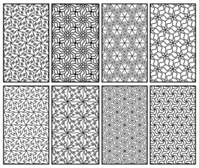 Set of lattice vector patterns. Seamless patterns.