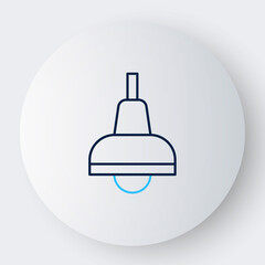 Line Lamp hanging icon isolated on white background. Ceiling lamp light bulb. Colorful outline concept. Vector