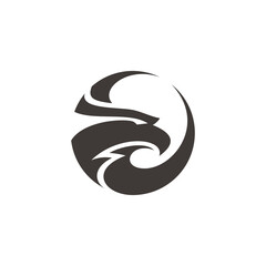 Bird head logo design, eagle, falcon, hawk or phoenix head vector icon