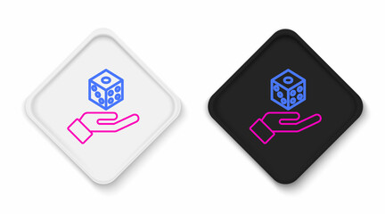 Line Game dice icon isolated on white background. Casino gambling. Colorful outline concept. Vector