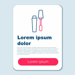 Line Mascara brush icon isolated on grey background. Colorful outline concept. Vector