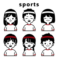 人物イラストセット_子供_体操着