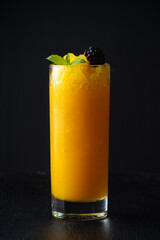 Frozen tequila based cocktail with mango. Selective focus. Shallow depth of field.