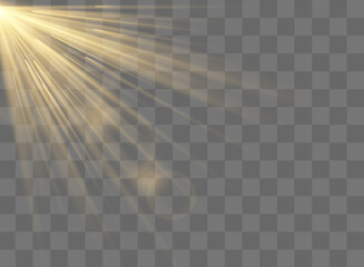 Vector transparent sunlight special lens flash light effect.front sun lens flash. Vector blur in the light of radiance. Element of decor.