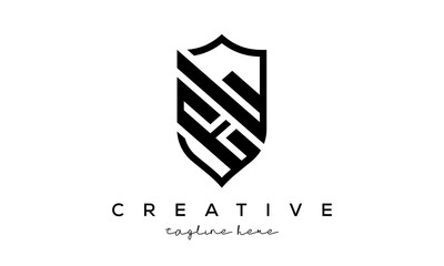 EL letters Creative Security Shield Logo