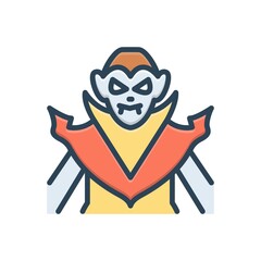 Color illustration icon for vampire