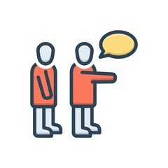 Color illustration icon for stating