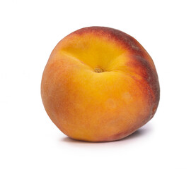 Isolated peach on a white background.Ripe red and yellow peach, nectarine on a white background.