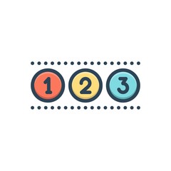 Color illustration icon for numeric