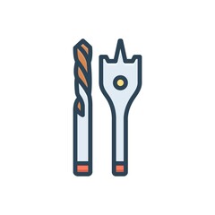 Color illustration icon for bits