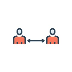 Color illustration icon for distances