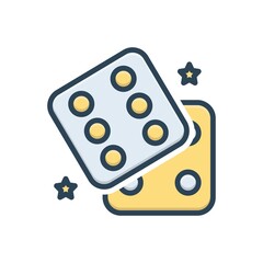 Color illustration icon for dice